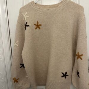 Karen Kane Embroidered Flower Sweater